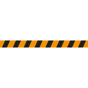 ticker bande sécurité warning jaune et noire